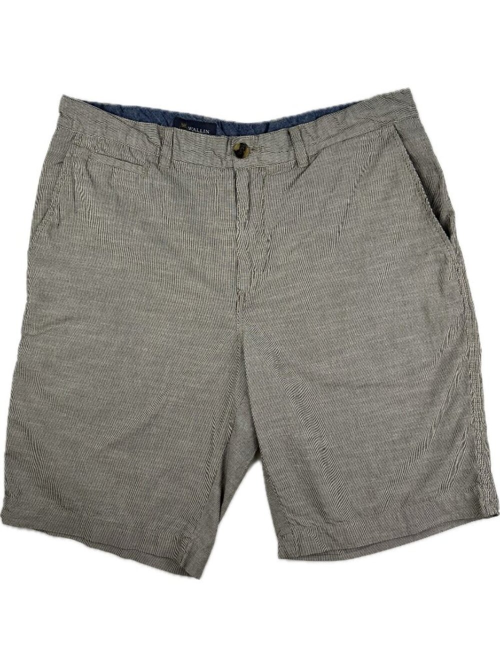 Mens Wallin Bros Shorts Waist 34 Gray 100% Cotton Flat Front Casual Golf